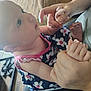 Delilah Rose Knight joined the competition — help win amazing prizes! baby, child, holding_hands, floral_dress, indoor, wooden_floor, person, footwear, human_hand, skin, closeup, candid, interaction, infant, cute, portrait, seated, care, family, love