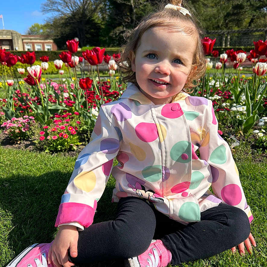 Harper Johnson joined the competition — help win amazing prizes! child, clothing, face, female, flower, footwear, garden, girl, grass, head, lawn, nature, outdoors, park, person, photography, plant, portrait, pottedplant, shoe