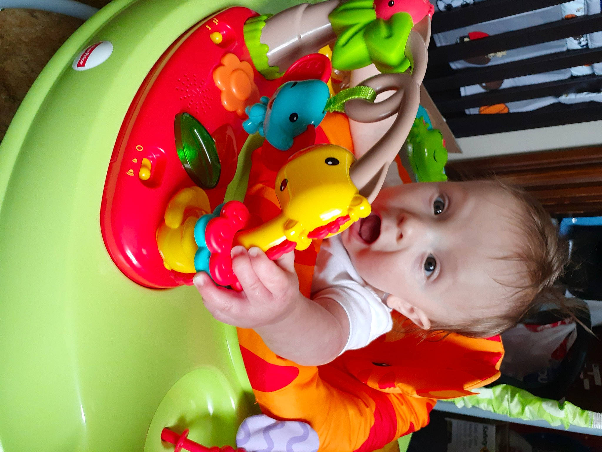 Bryan joined the competition — help win amazing prizes! baby, baby_grabbing_for_something, baby_playing_with_toys, baby_products, baby_toddler_clothing, baby_toys, child, person, plastic, play, product, surprise, toddler, toy