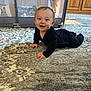 baby, cabinet, clothing, computerhardware, crawling, crib, door, electronics, face, furniture, head, indoors, infantbed, interiordesign, jeans, pants, person, photography, portrait, screen