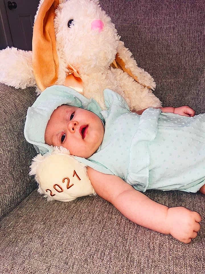 Honor is registered to the contest to win money with this photo: arm, baby, baby_sleeping, baby_toddler_clothing, cheek, child, comfort, doll, fur, happy, head, linens, person, pink, plush, skin, stuffed_toy, teddy_bear, textile, toddler