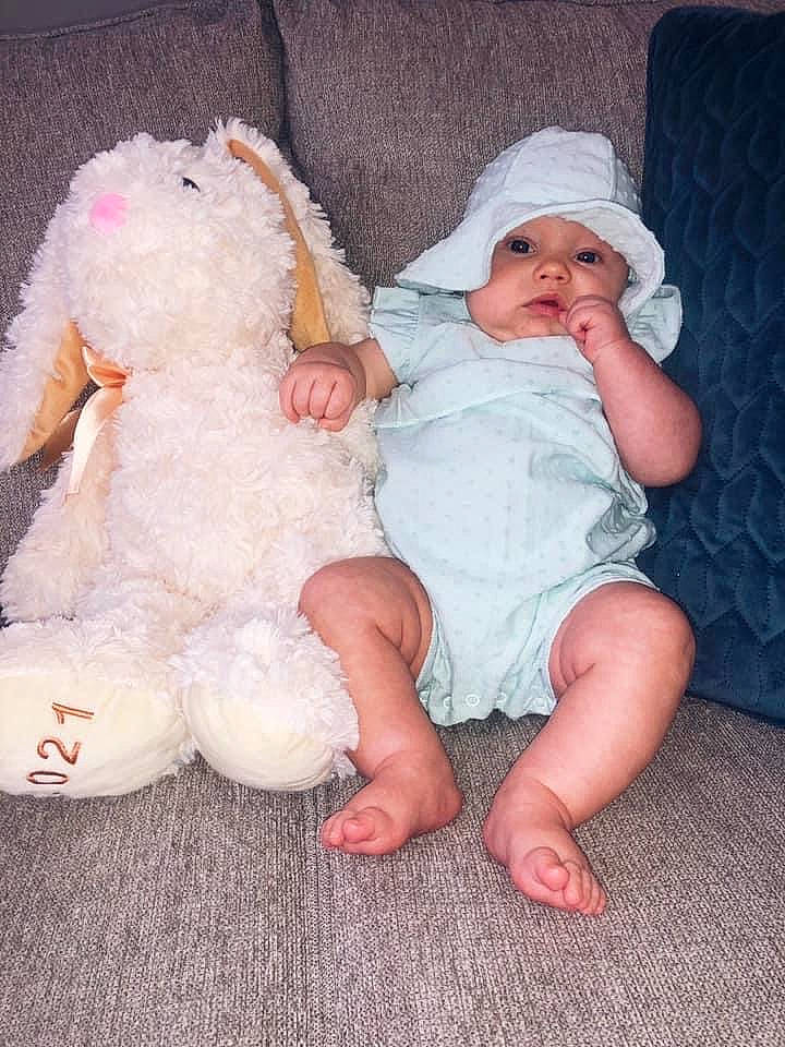 Honor joined the competition — help win amazing prizes! baby, baby_toddler_clothing, cheek, child, comfort, finger, foot, fur, head, headwear, human_body, human_leg, lap, pattern, person, pink, sitting, skin, stuffed_toy, teddy_bear