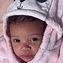 baby, infant, hood, panda, pink, soft, cute, face, eyes, skin, clothing, bow, portrait, child, adorable, warm, cozy, baby_girl, expression, closeup