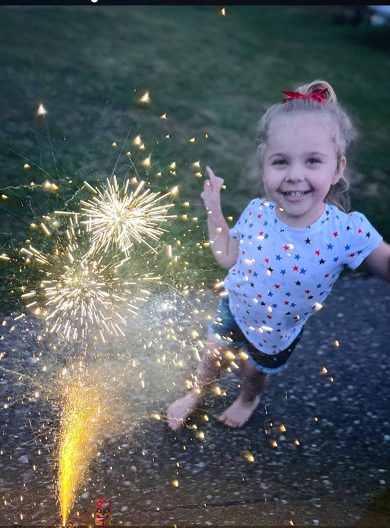 Presley joined the competition — help win amazing prizes! baby, baby_toddler_clothing, child, electric_blue, event, fireworks, flash_photography, fun, goggles, grass, happy, holiday, joy, leisure, new_year, people_in_nature, person, recreation, sky, smile