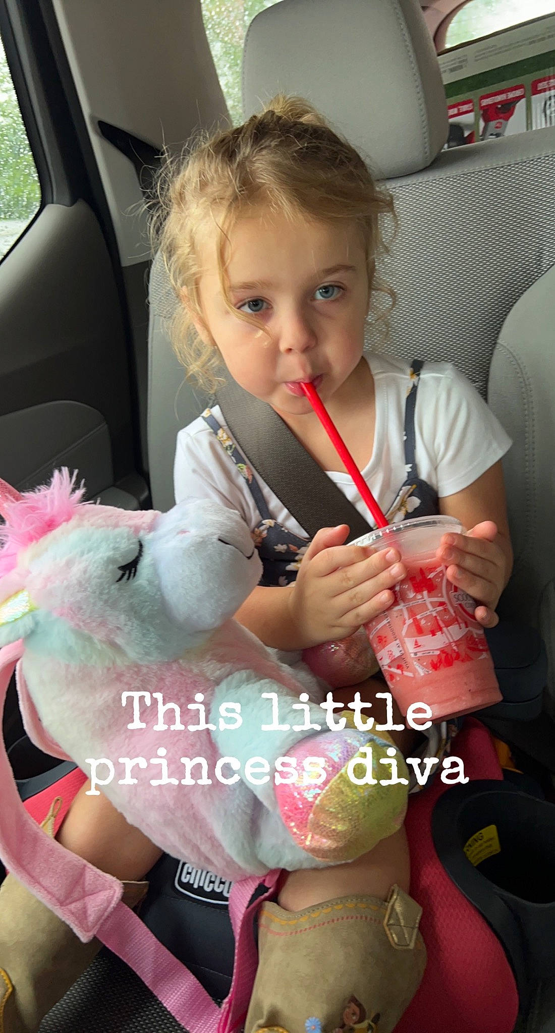 Presley joined the competition — help win amazing prizes! auto_part, car, car_seat, car_seat_cover, chair, child, drink, drinking, family_car, fun, happy, luxury_vehicle, motor_vehicle, nail, non_alcoholic_beverage, person, pink, skin, soft_drink, toddler