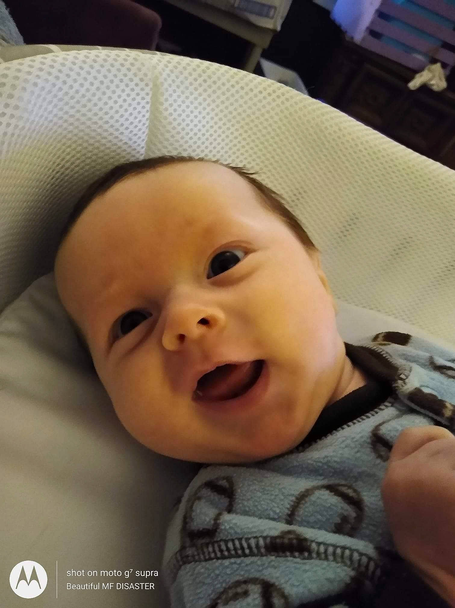 Braylen joined the competition — help win amazing prizes! baby, baby_making_funny_faces, bedtime, cheek, child, chin, ear, eye, eyebrow, face, facial_expression, forehead, head, lip, mouth, nose, person, skin, smile, toddler