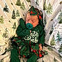 Evie joined the competition — help win amazing prizes! baby, sleeping, pacifier, headband, green_clothing, plaid_skirt, blanket, pine_trees, holiday_theme, infant, cute, cozy, indoors, child, resting, soft_fabric, smiling, newborn, festive, portrait