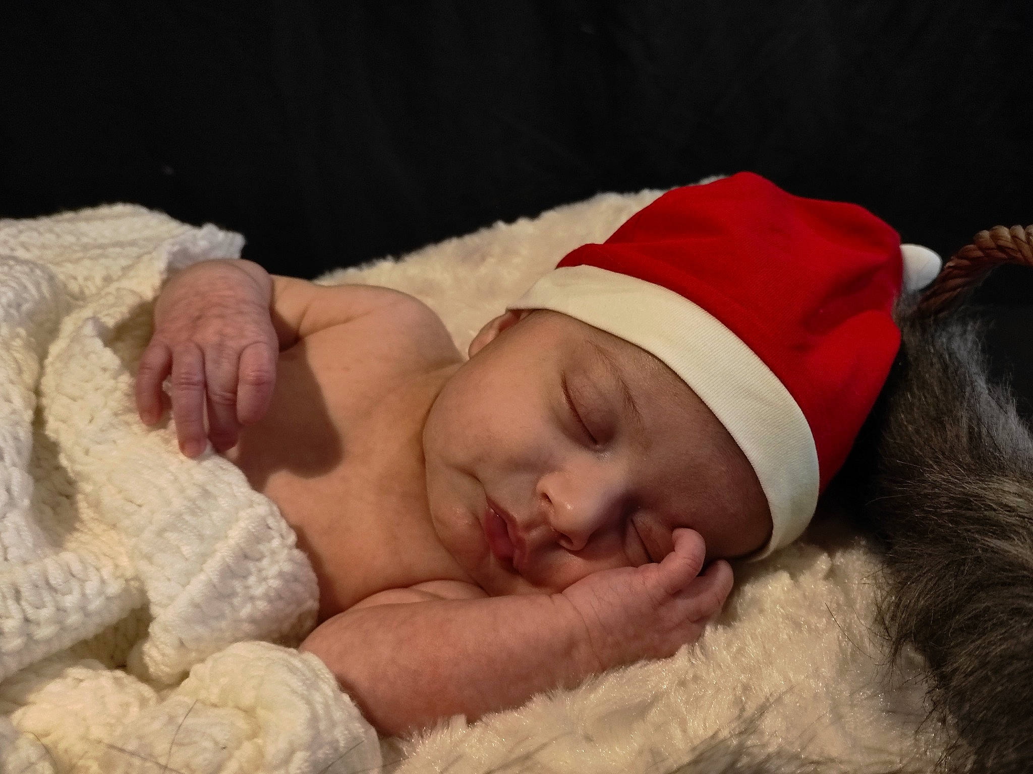 Louany participe au concours pour gagner de l'argent avec cette photo : baby, baby_products, baby_sleeping, bedding, bedtime, cap, carmine, child, comfort, eye, fur, hand, head, headgear, headwear, linens, nap, person, room, skin