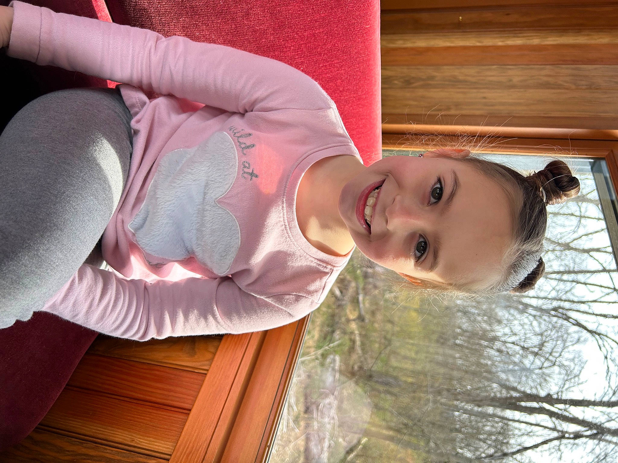 Paislee joined the competition — help win amazing prizes! child, elbow, fun, happy, hat, human_body, human_leg, joy, knee, leisure, magenta, mammal, mouth, organ, person, skin, smile, thigh, toddler, tree