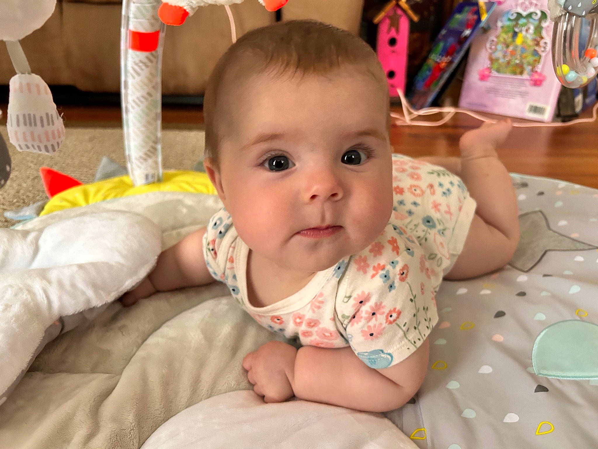 Hadlee is registered to the contest to win money with this photo: baby, baby_toddler_clothing, cheek, comfort, eye, face, facial_expression, finger, fun, happy, head, human_body, iris, mouth, nose, person, product, sitting, skin, smile
