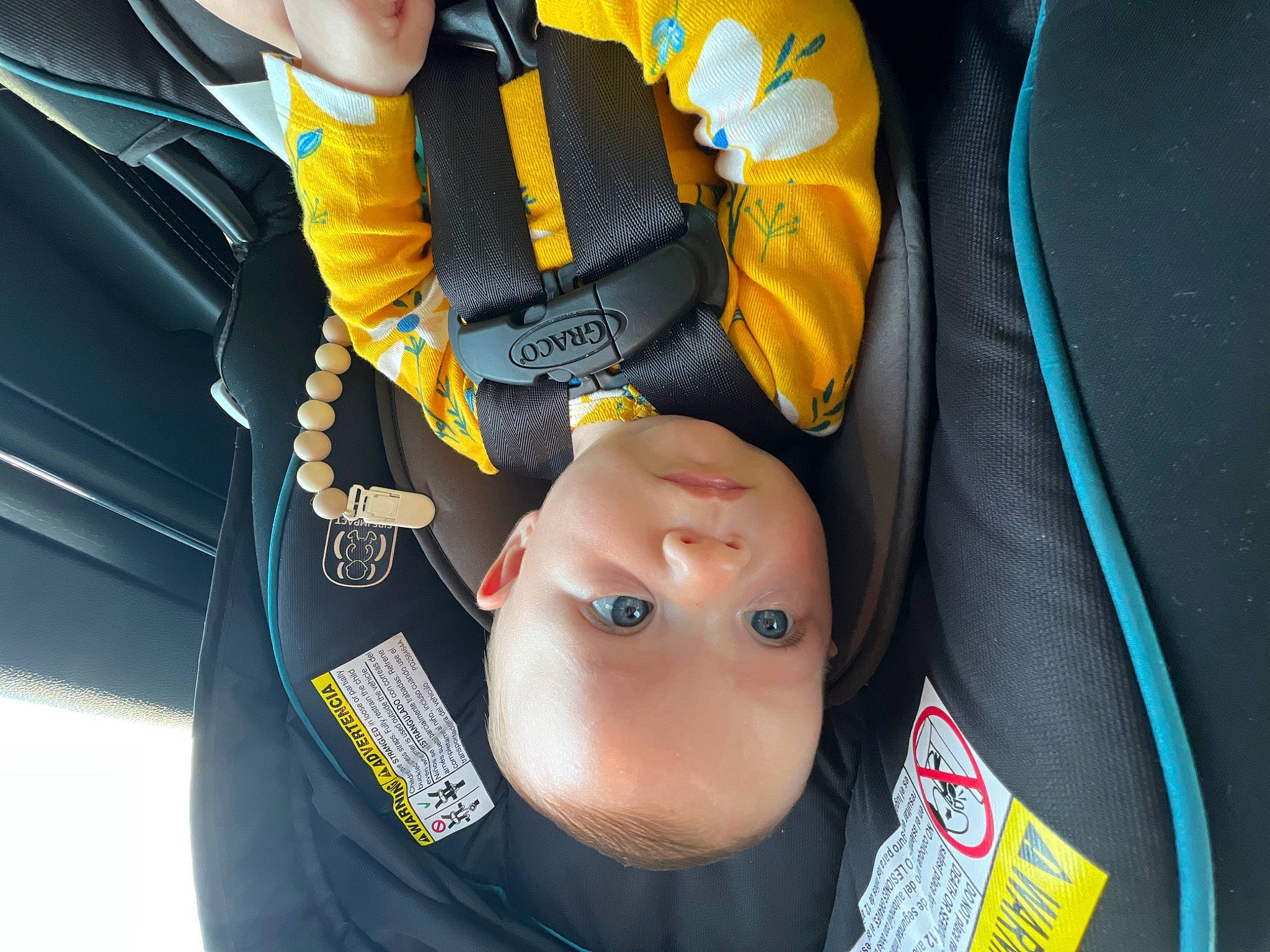 Marilyn is registered to the contest to win money with this photo: auto_part, automotive_design, baby, baby_carriage, baby_products, car_seat, carmine, child, comfort, electric_blue, fashion_accessory, fun, hat, lifejacket, person, personal_protective_equipment, sports_gear, toddler, vehicle_door, window