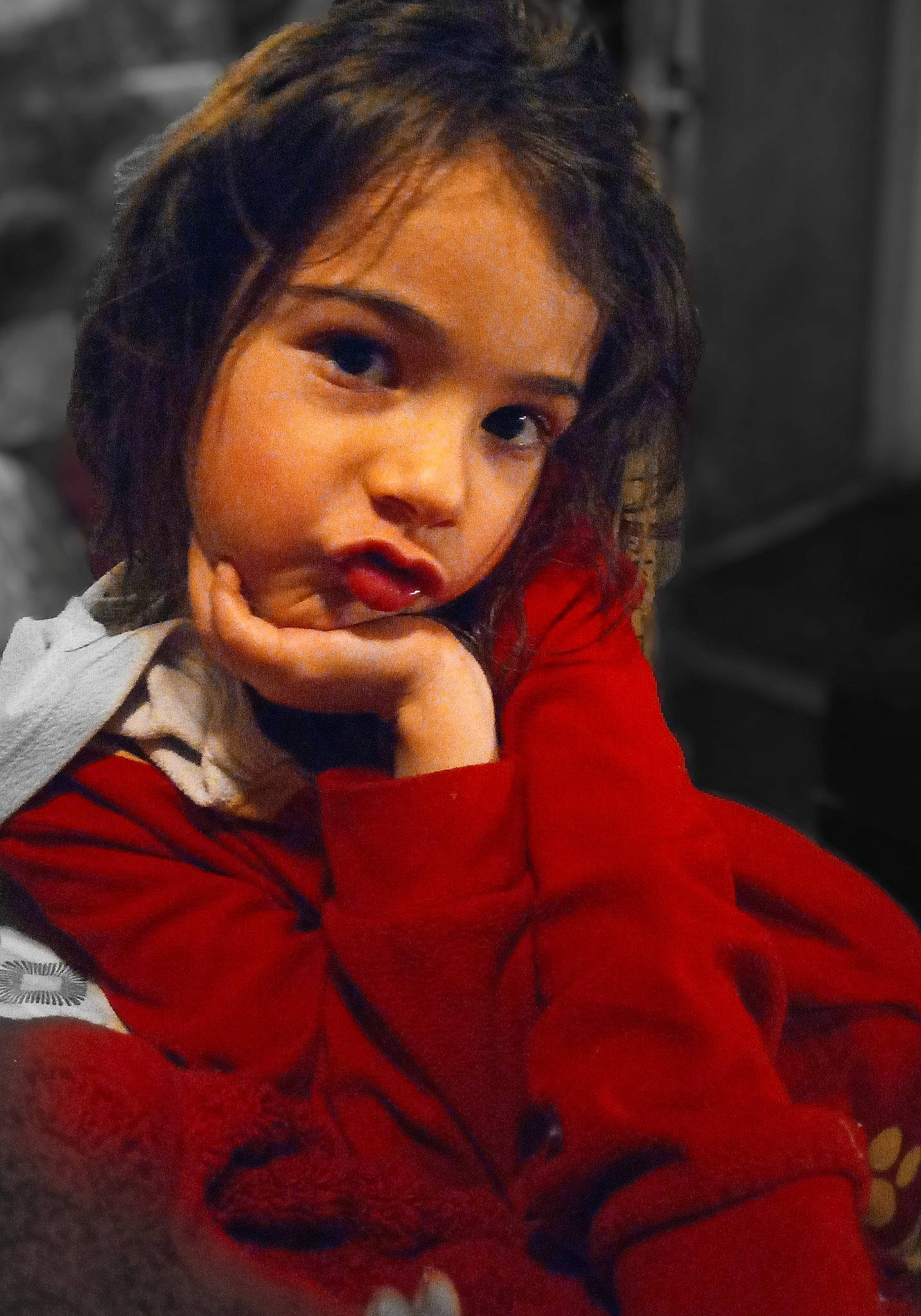 Unique is registered to the contest to win money with this photo: cheek, child, chin, cool, eyebrow, eyelash, flash_photography, fun, gesture, hair, happy, iris, jacket, lip, long_hair, mouth, nose, person, skin, sleeve