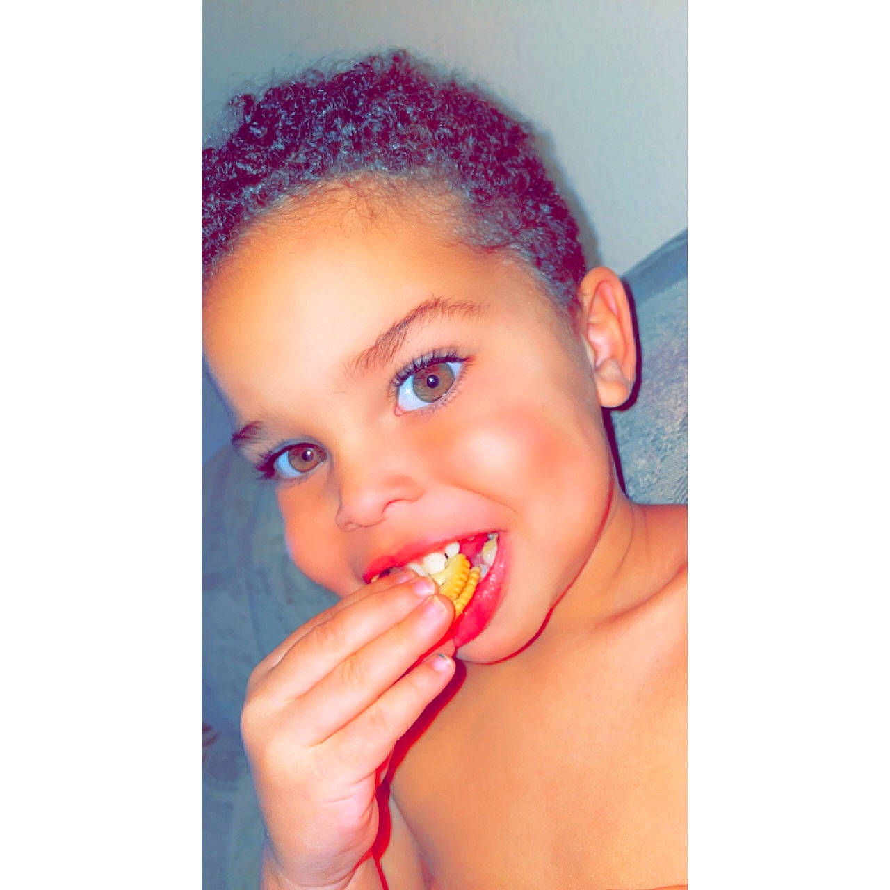 Jayvion joined the competition — help win amazing prizes! biting, eyebrow, eyelash, face, facial_expression, food, food_craving, fruit, gesture, hair, hairstyle, happy, jaw, joy, lip, mouth, nail, natural_foods, neck, nose