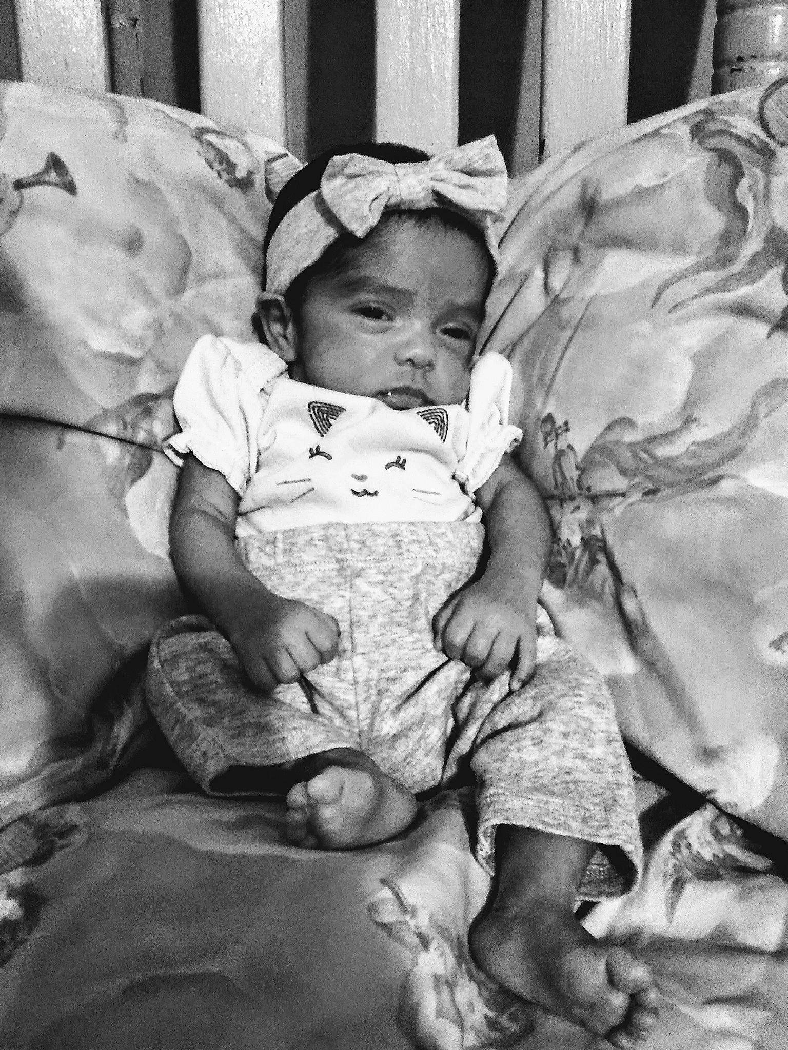 Jae'Marie is registered to the contest to win money with this photo: black, black_and_white, child, girl, human, infant, monochrome, monochrome_photography, mother, person, photograph, product, sitting, snapshot, toddler