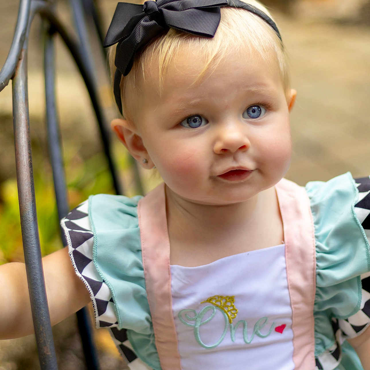 Addileyn joined the competition — help win amazing prizes! baby, birthday, blue_eyes, bow, celebration, child, colorful, cute, dress, face, fashion, happy, headband, one, outdoor, person, portrait, smiling, toddler, young_child