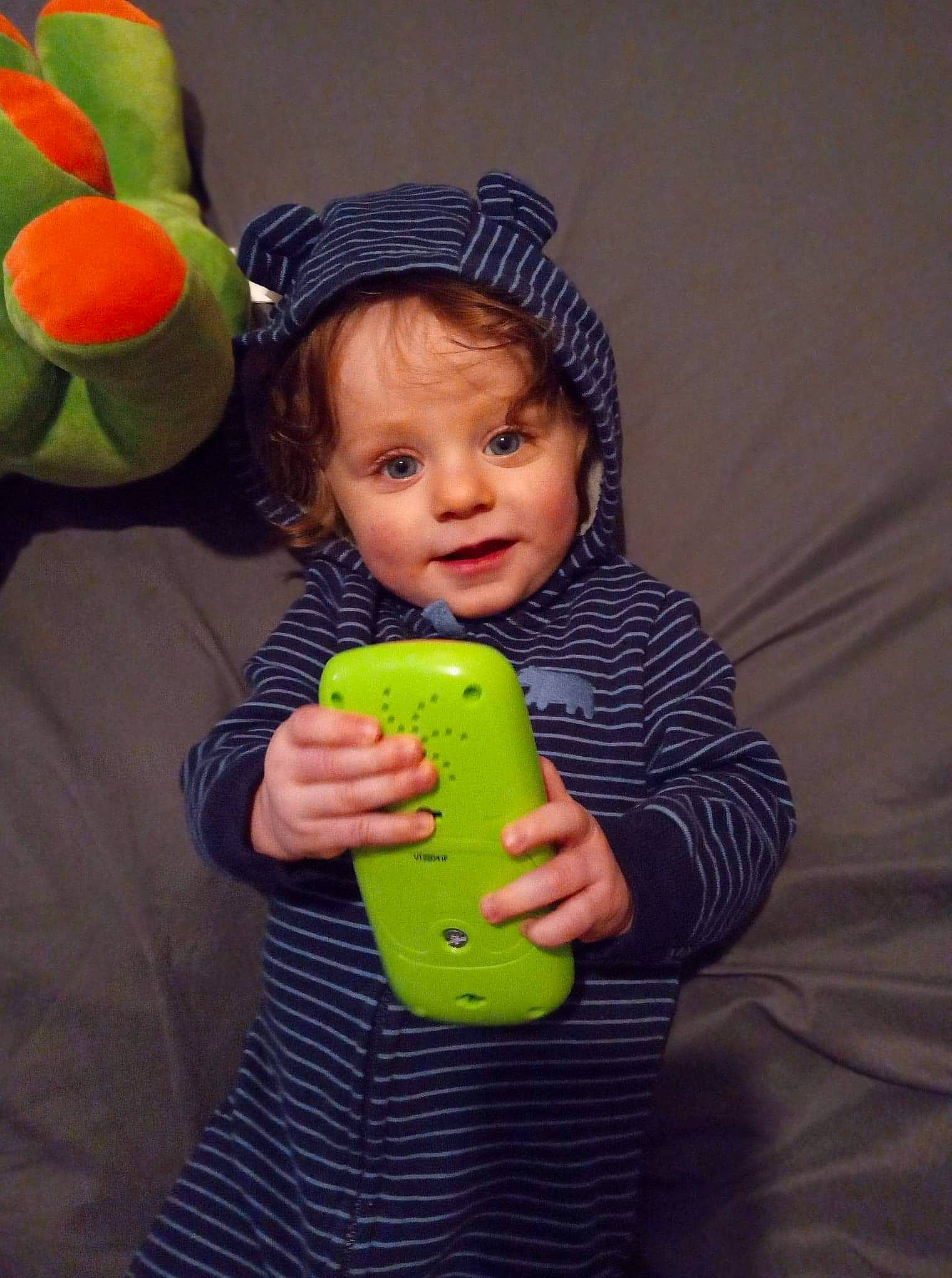 Jude is registered to the contest to win money with this photo: baby, baby_playing_with_toys, baby_toddler_clothing, balloon, cap, cheek, child, eye, finger, fun, happy, mouth, nose, person, skin, sleeve, smile, stuffed_toy, sweetness, toddler