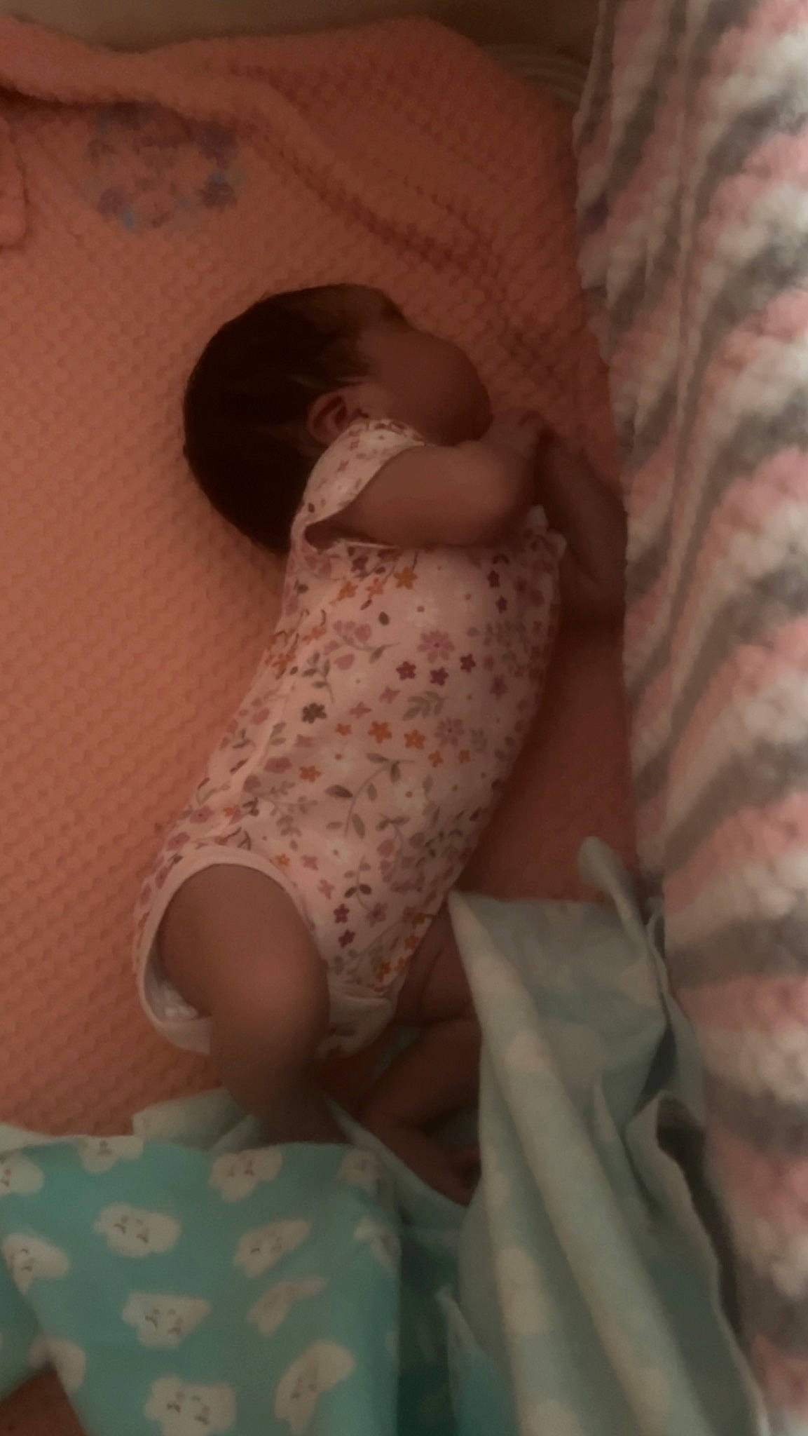 Alaina is registered to the contest to win money with this photo: baby, baby_sleeping, baby_toddler_clothing, bed, bed_sheet, bedding, bedroom, bedtime, comfort, duvet, human_leg, knee, leg, linens, pattern, person, room, sleeve, thigh, thumb