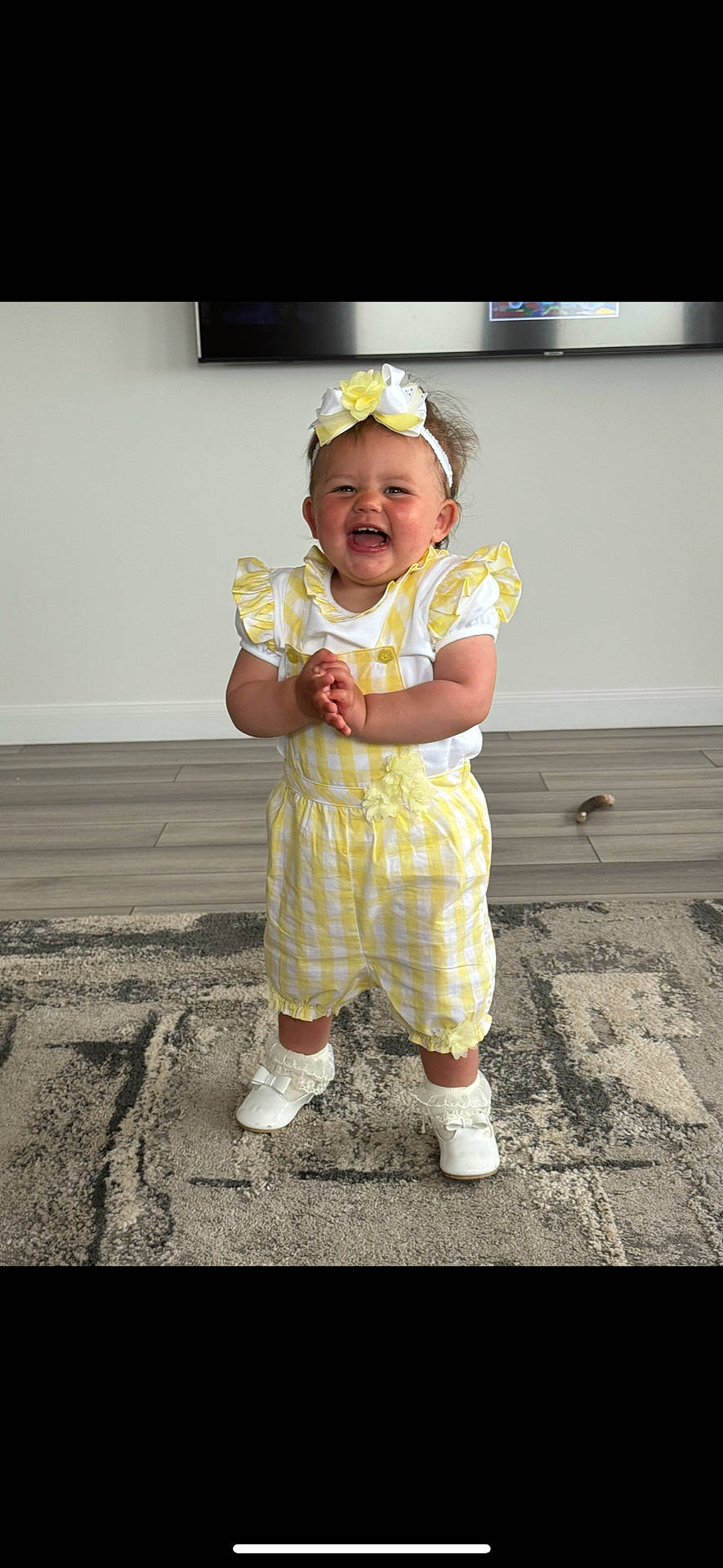 Violet Anne joined the competition — help win amazing prizes! baby, bodypart, cap, clothing, computerhardware, dress, face, finger, footwear, hand, happy, hat, head, pants, person, photography, portrait, shoe, shorts, smile