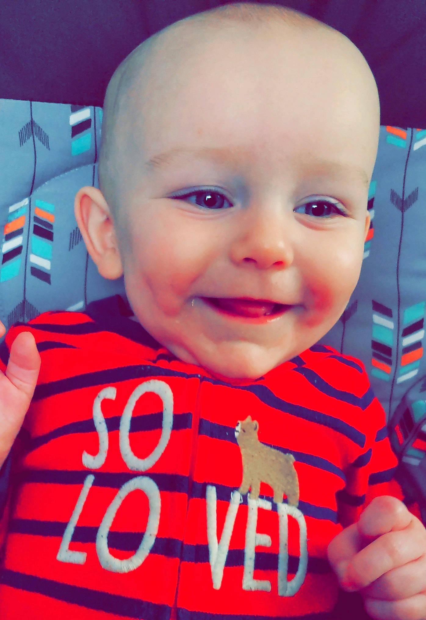 River joined the competition — help win amazing prizes! boy, cheek, child, cool, emotion, eye, face, facial_expression, forehead, head, infant, joy, lip, nose, person, pink, product, red, skin, smile