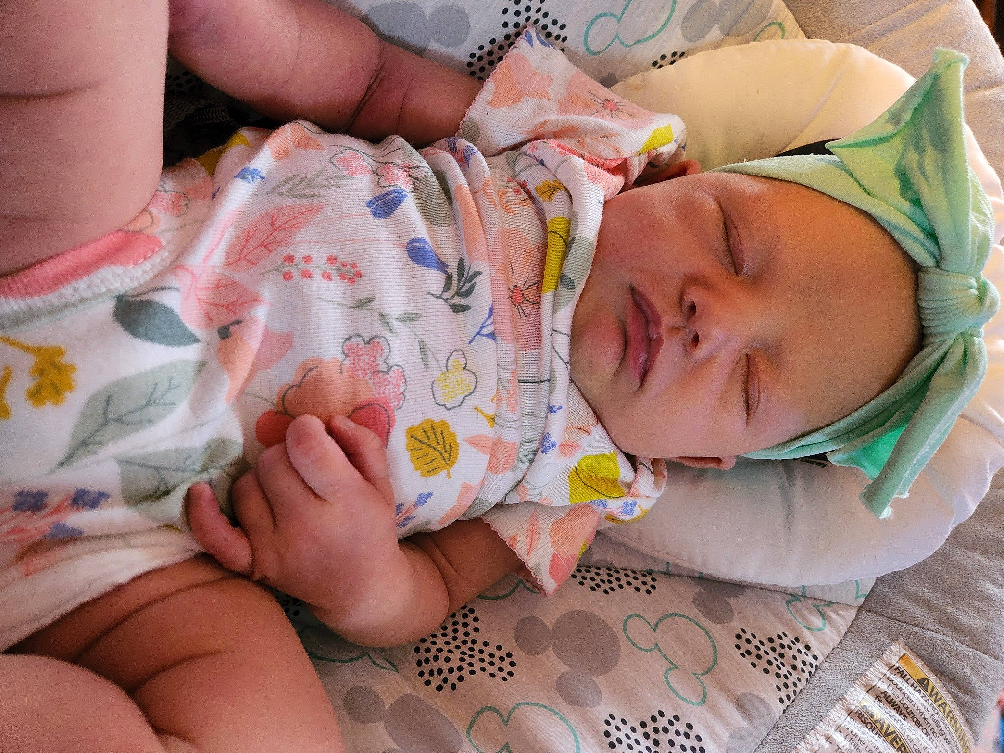 Faye joined the competition — help win amazing prizes! arm, baby, baby_toddler_clothing, bedtime, cheek, child, comfort, dress, finger, hand, happy, human_leg, linens, mouth, nail, pattern, person, skin, thigh, thumb