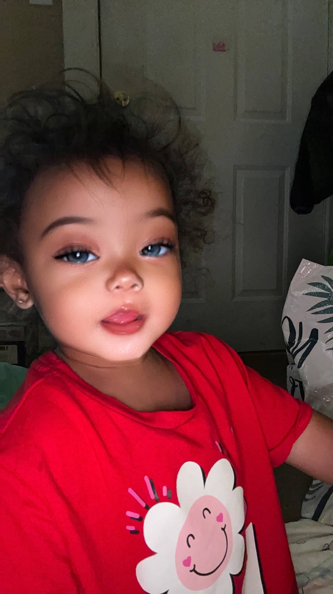 Kahlani joined the competition — help win amazing prizes! baby_toddler_clothing, beauty, black_hair, carmine, cheek, child, cool, eyelash, flash_photography, forehead, fun, happy, lip, nose, person, room, sitting, skin, sleeve, t_shirt