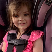 Vivienne joined the competition — help win amazing prizes! child, car_seat, pink_clothing, smiling, seat_belt, girl, hair_bow, plaid_skirt, child_safety, interior, vehicle, cute, happy, portrait, young_child, seat, car, child_in_car, secure, casual_clothing