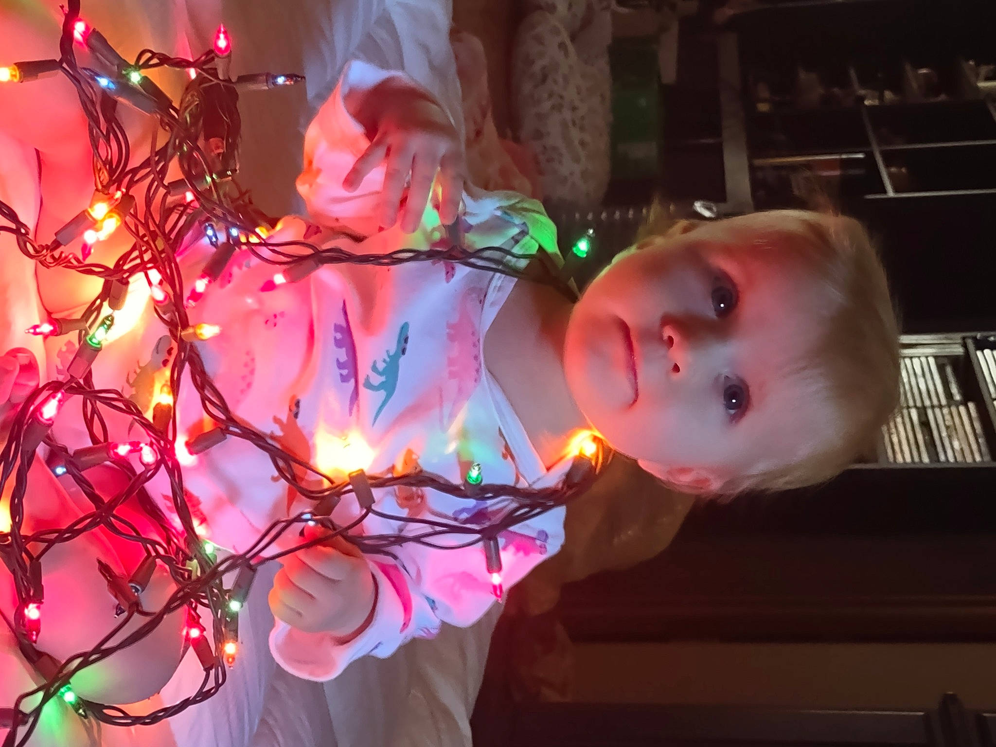 Brylee is registered to the contest to win money with this photo: automotive_lighting, christmas, christmas_decoration, christmas_ornament, darkness, electric_blue, electricity, event, fun, holiday, human, magenta, ornament, person, pink, plant, purple, tradition, tree, twig