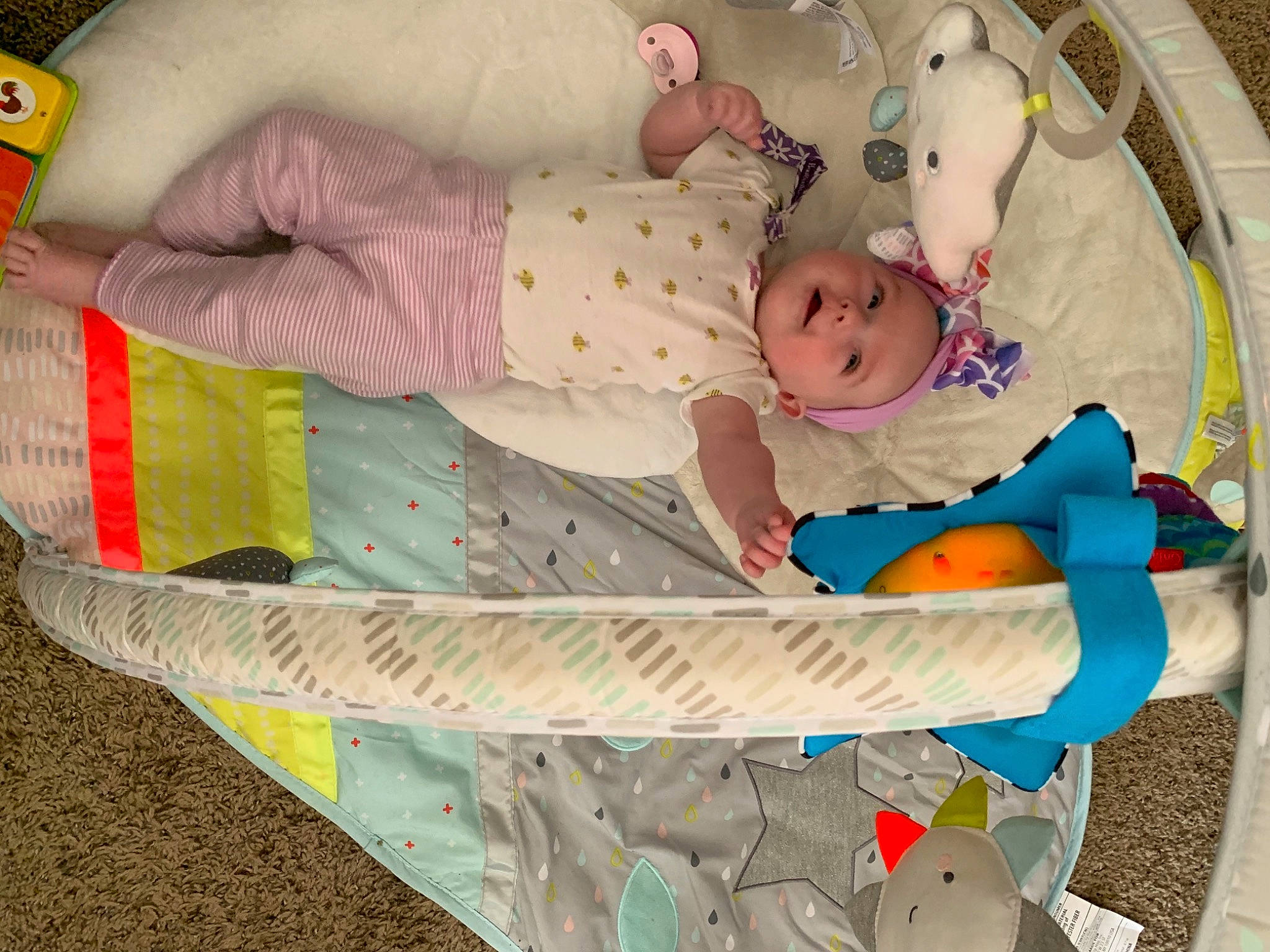 Alyson joined the competition — help win amazing prizes! baby, baby_products, baby_safety, baby_sleeping, baby_toddler_clothing, bedding, child, comfort, cradle, headwear, human_body, infant_bed, linens, nursery, pattern, person, pink, product, textile, toddler