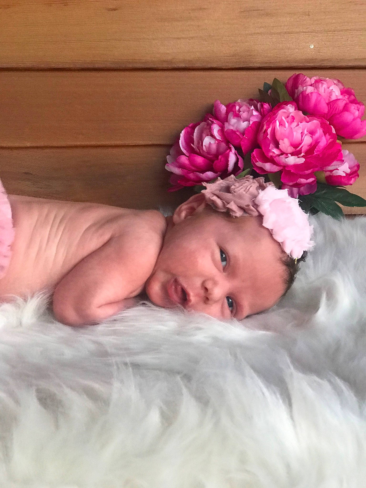 Katherine is registered to the contest to win money with this photo: baby, child, flower, hair_accessory, headband, headgear, headpiece, person, petal, photography, pink, plant, skin, smile, toddler