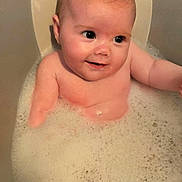 Harlow Sage joined the competition — help win amazing prizes! baby, bath, bubbles, foam, water, child, skin, cute, happy, smile, head, arm, tub, clean, relaxation, infant, indoors, playful, young, portrait