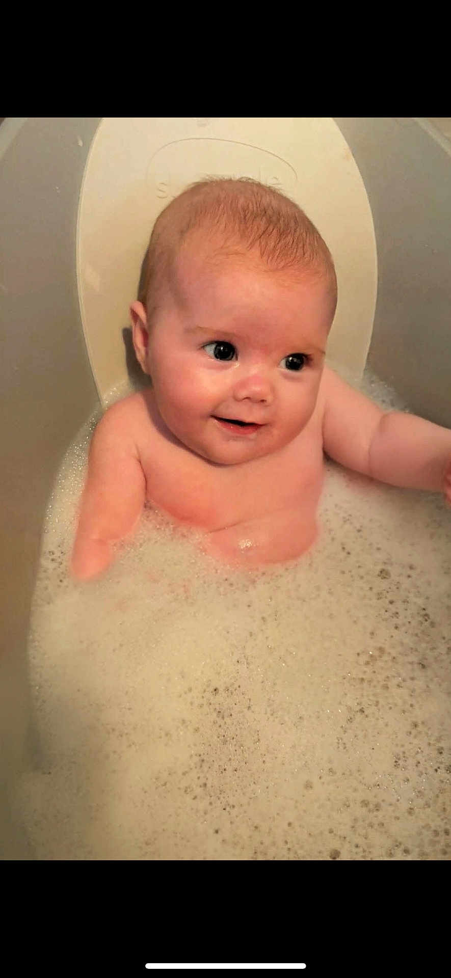 Harlow Sage joined the competition — help win amazing prizes! baby, bath, bubbles, foam, water, child, skin, cute, happy, smile, head, arm, tub, clean, relaxation, infant, indoors, playful, young, portrait