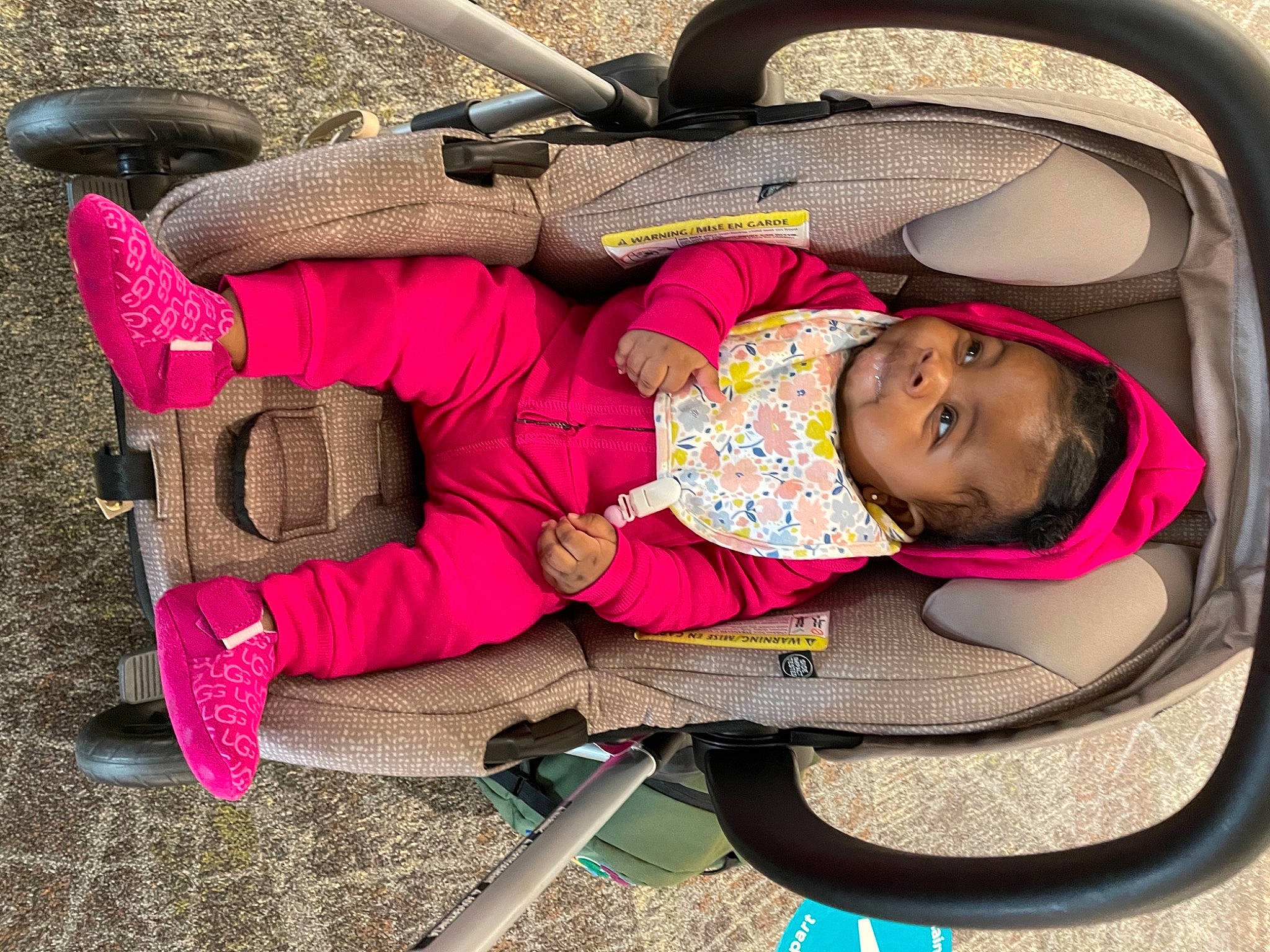 Shaliah is registered to the contest to win money with this photo: baby, baby_carriage, baby_products, baby_safety, baby_toddler_clothing, bicycle_handlebar, child, comfort, person, pink, product, toddler