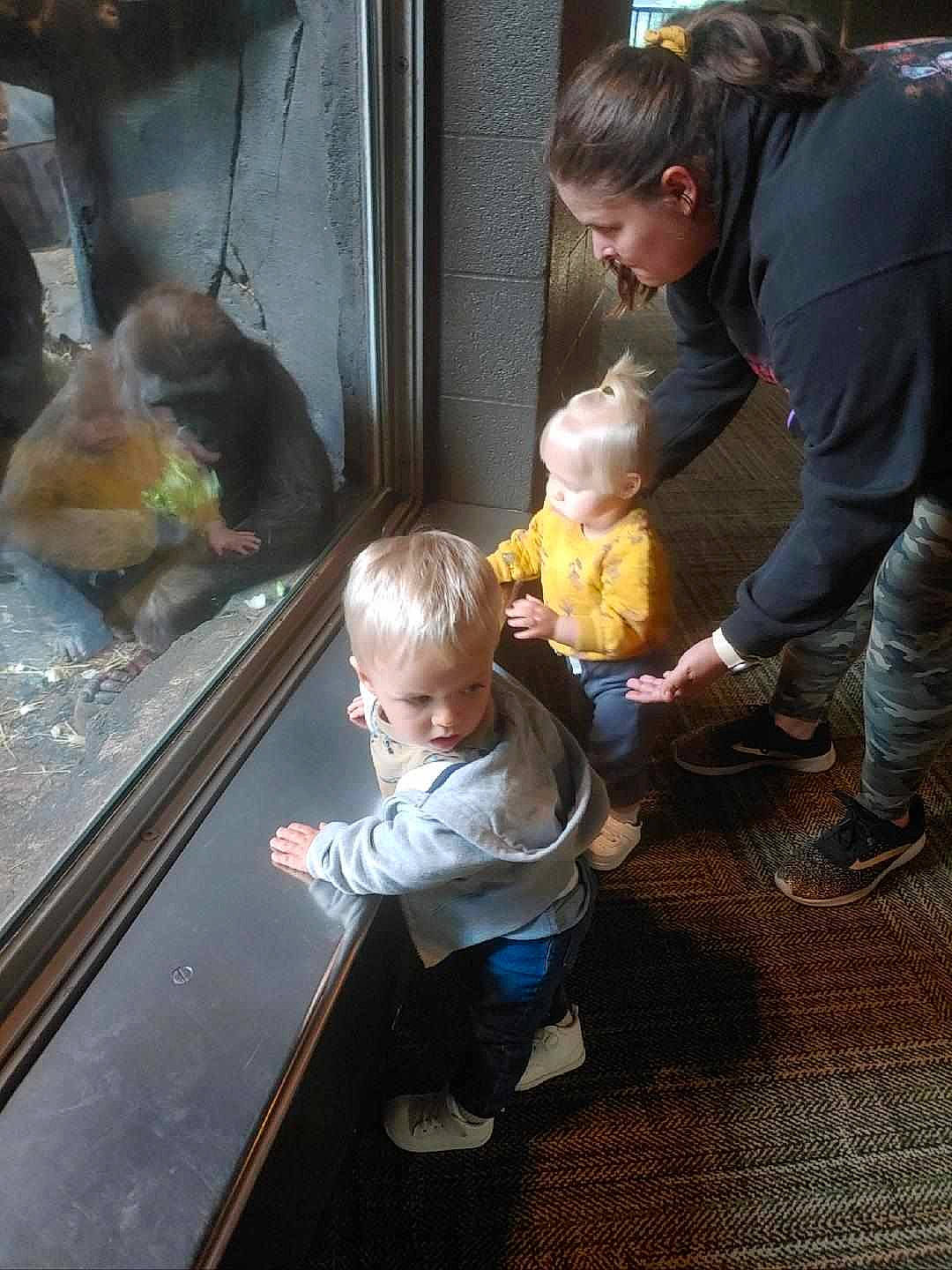 Elaine And Hubert joined the competition — help win amazing prizes! baby, boot, child, flooring, fun, glass, lap, leg, leisure, person, play, recreation, room, sandal, sitting, tail, toddler, vacation