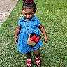 Navy joined the competition — help win amazing prizes! child, girl, denim_dress, red_shoes, grass, outdoor, purse, minnie_mouse, hair_bows, cute, standing, looking_down, young, casual, summer, fashion, accessories, portrait, daylight, person