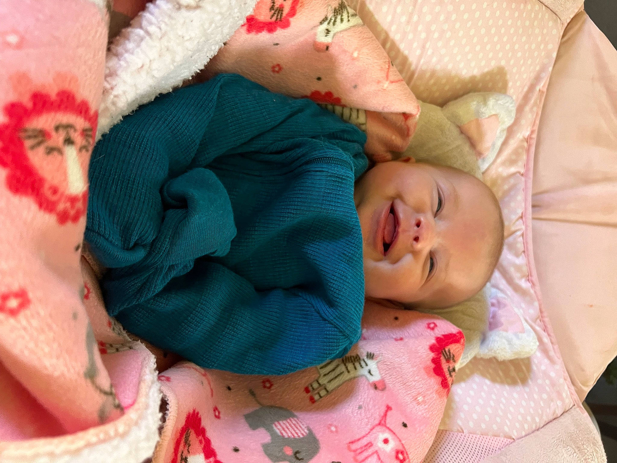 Norah joined the competition — help win amazing prizes! baby, baby_toddler_clothing, cheek, child, comfort, eye, face, finger, hand, head, human, lip, mammal, mouth, organ, person, pink, product, skin, textile