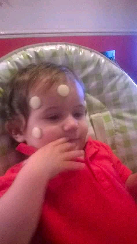 Kyle joined the competition — help win amazing prizes! baby, cheek, child, eating, head, mouth, nose, person, toddler