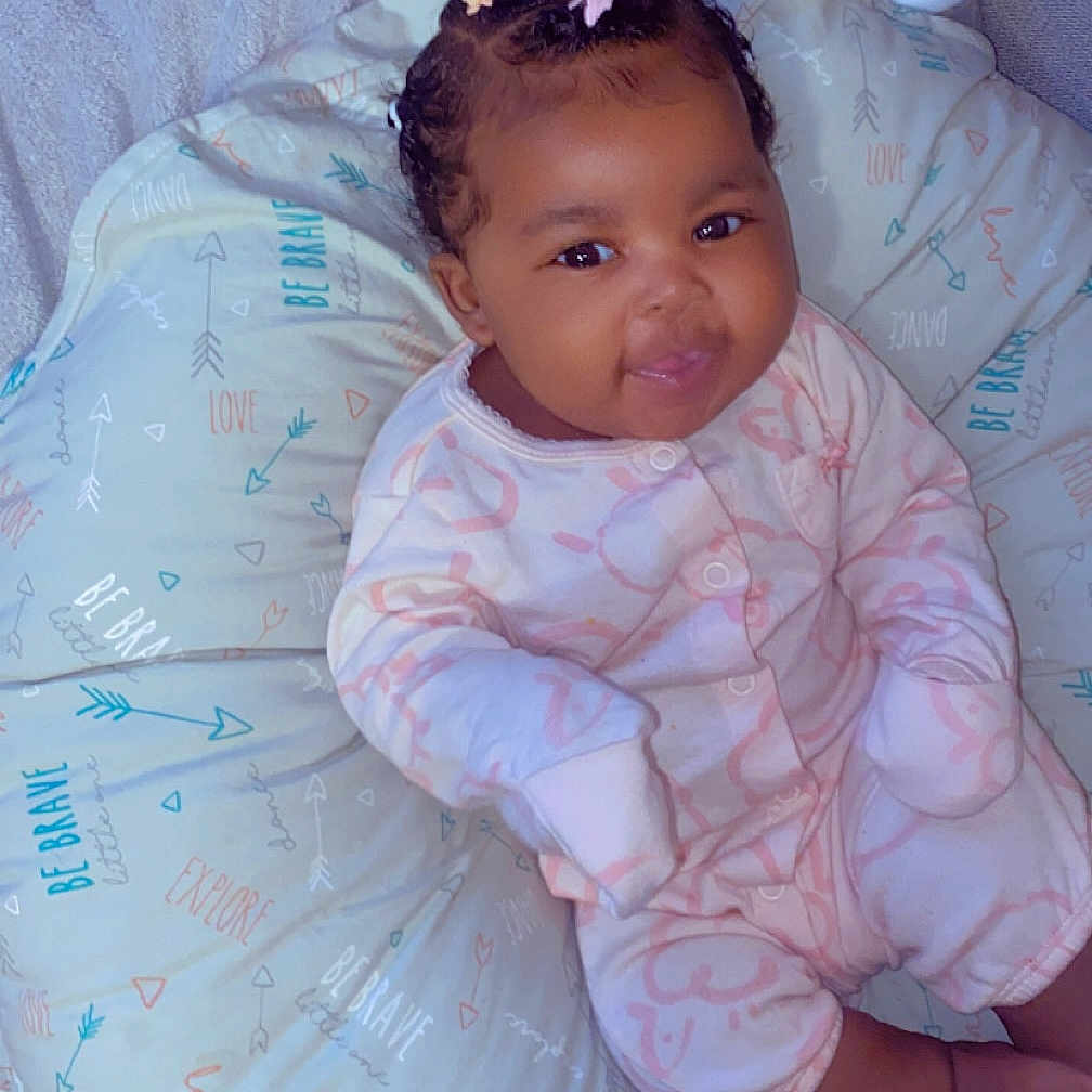 Patience joined the competition — help win amazing prizes! baby, bed, bedroom, blanket, clothing, couch, crib, cushion, face, furniture, happy, head, homedecor, indoors, infantbed, person, photography, portrait, room, smile