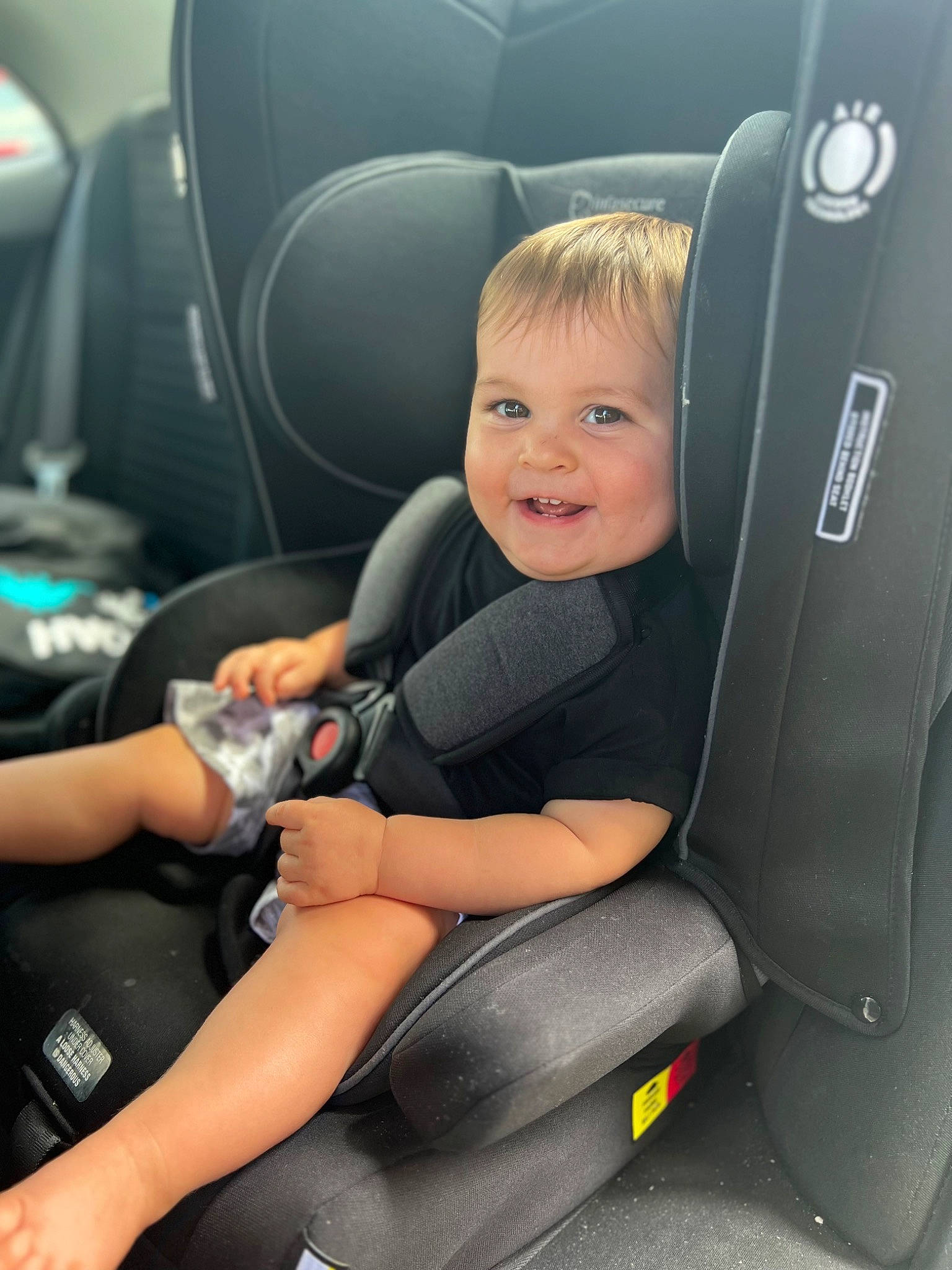 Noah joined the competition — help win amazing prizes! auto_part, automotive_design, automotive_exterior, car, car_seat, car_seat_cover, child, comfort, family_car, head_restraint, human_leg, joy, knee, leg, motor_vehicle, person, personal_luxury_car, smile, steering_part, toddler