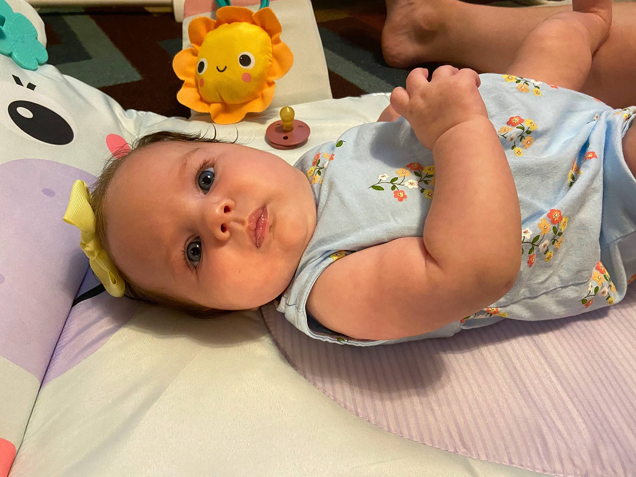 Bonnie Ann joined the competition — help win amazing prizes! baby, baby_products, baby_toddler_clothing, cheek, chest, child, comfort, fun, happy, head, headgear, human_body, leisure, orange, person, room, skin, stuffed_toy, textile, toddler