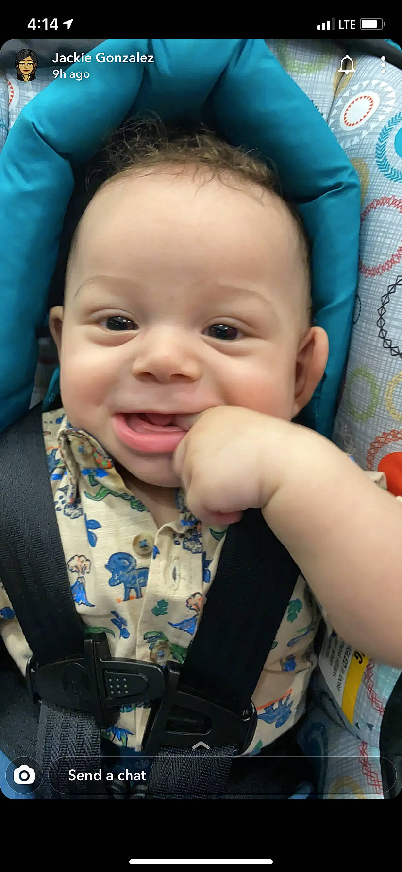 Mason is registered to the contest to win money with this photo: baby, baby_toddler_clothing, blue, cheek, chin, eye, eyebrow, finger, gesture, happy, head, iris, lip, mouth, nose, person, product, skin, sleeve, smile