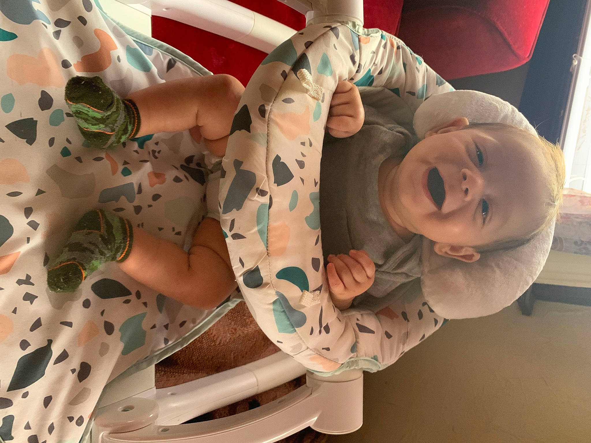 Mason is registered to the contest to win money with this photo: abdomen, arm, art, baby, chest, child, comfort, elbow, eye, happy, head, human_leg, mouth, person, pink, skin, smile, textile, thigh, toddler