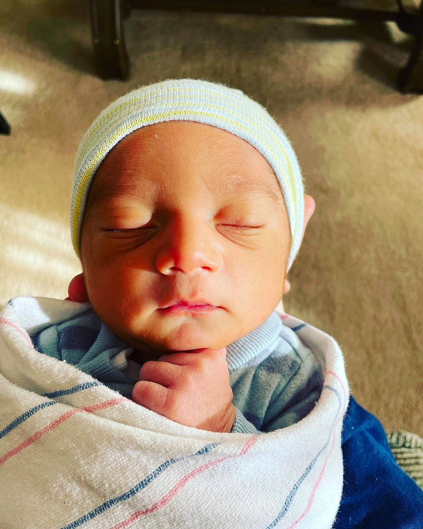 Jovani joined the competition — help win amazing prizes! baby, baby_sleeping, baby_toddler_clothing, beanie, cap, cheek, child, close_up, comfort, eye, eyebrow, head, knit_cap, linens, mouth, nose, person, skin, sleeve, thumb