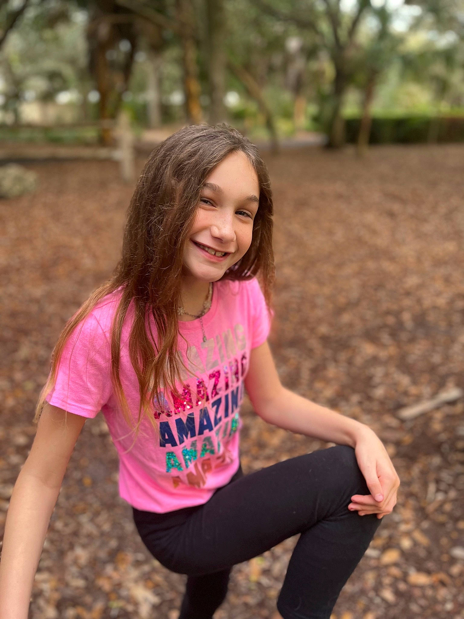 Sophia joined the competition — help win amazing prizes! eye, face, flash_photography, fun, grass, hair, happy, joy, knee, leisure, long_hair, people_in_nature, person, plant, shoulder, smile, sunlight, t_shirt, thigh, tree
