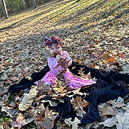 Hannah joined the competition — help win amazing prizes! clothing, costume, dress, face, grass, grove, head, land, leaf, nature, outdoors, person, photography, plant, portrait, soil, tree, vegetation, wilderness, woodland