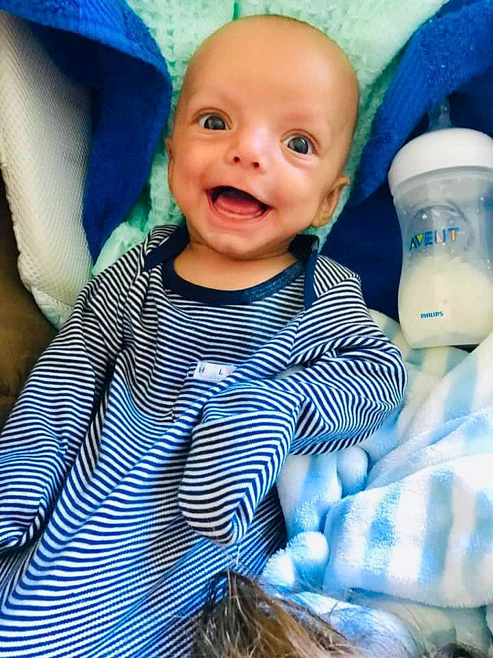 Rylen joined the competition — help win amazing prizes! baby, baby_products, blue, cheek, child, eye, face, happy, head, lip, nose, people, person, play, product, skin, smile, toddler