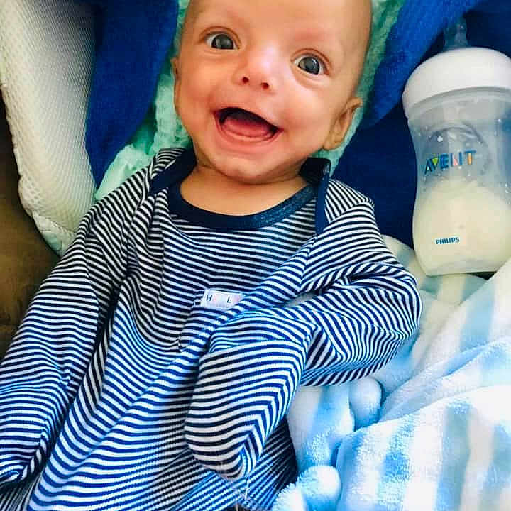 Rylen joined the competition — help win amazing prizes! baby, baby_products, blue, cheek, child, eye, face, happy, head, lip, nose, people, person, play, product, skin, smile, toddler