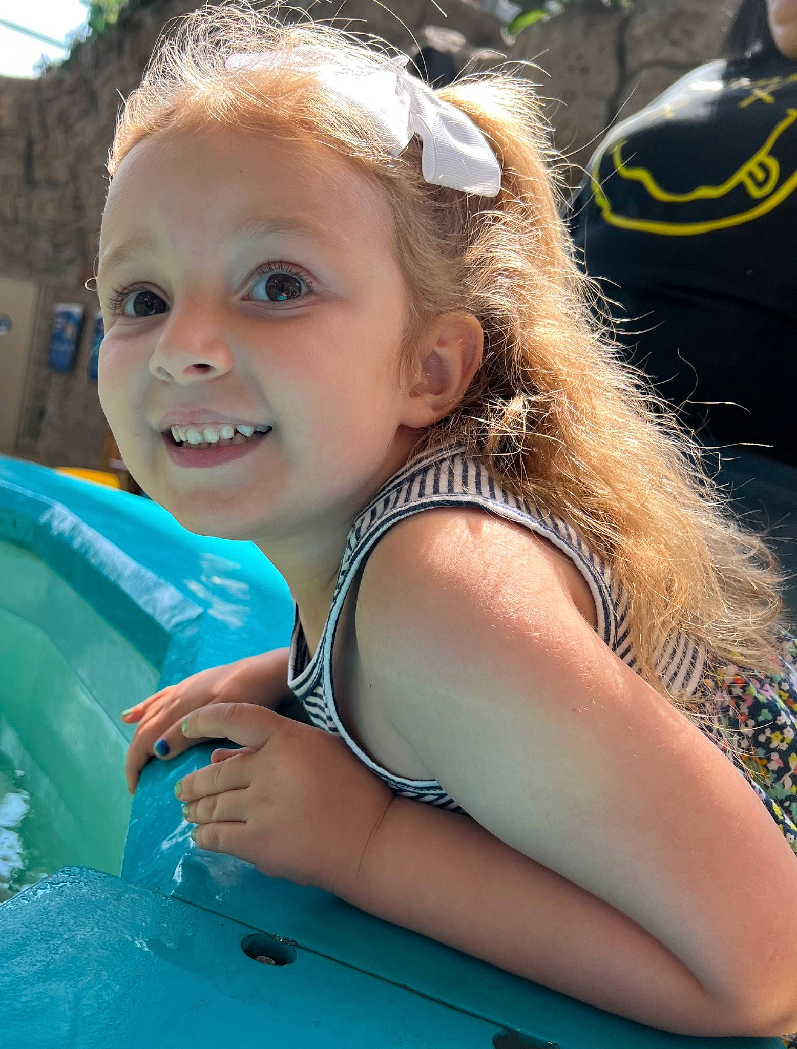 Kaidence joined the competition — help win amazing prizes! child, electric_blue, event, face, fashion_accessory, fun, grass, hairstyle, happy, headpiece, jewellery, laugh, leisure, person, personal_protective_equipment, recreation, sitting, smile, toddler, vacation