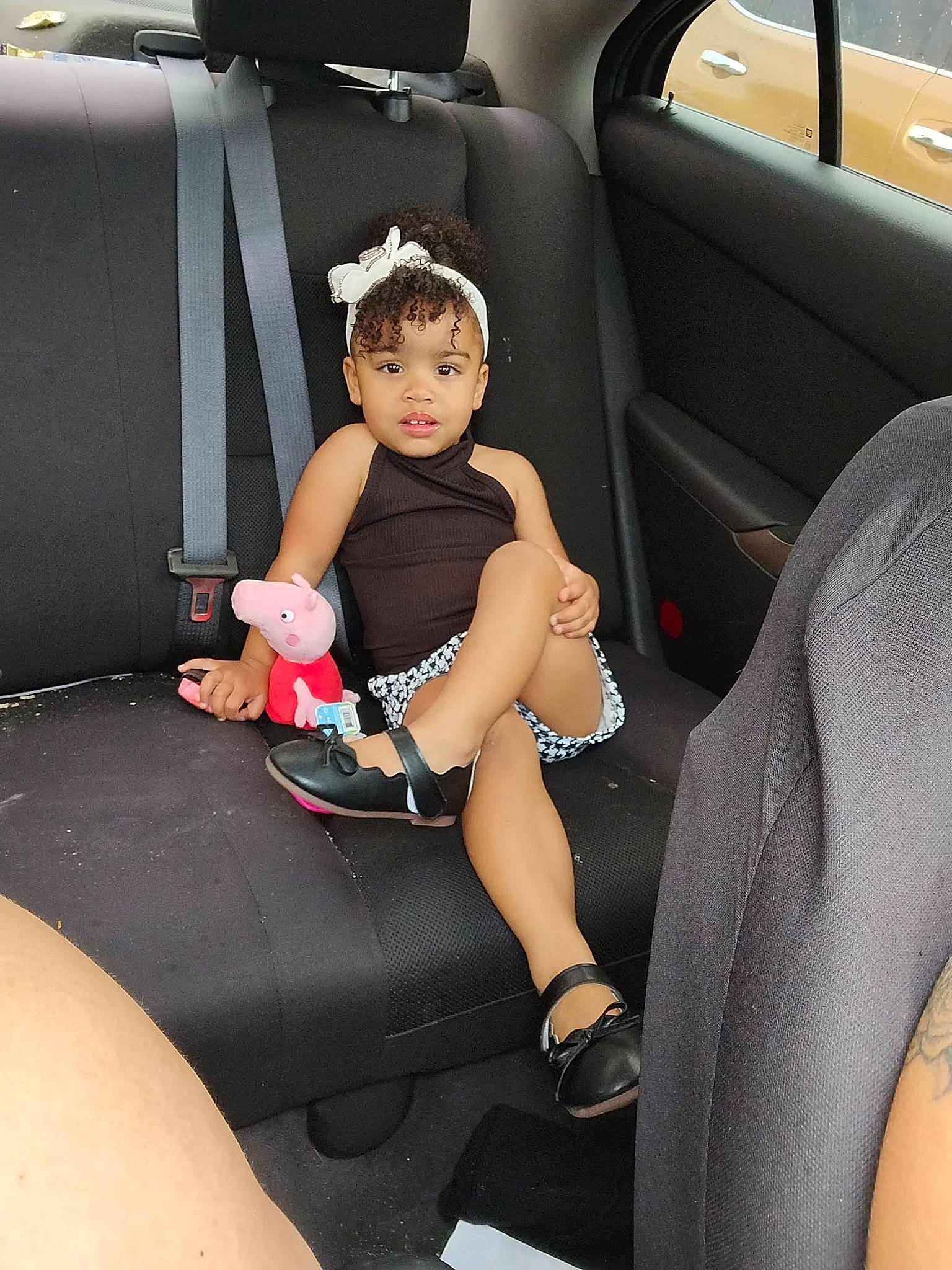 Rebecca joined the competition — help win amazing prizes! auto_part, automotive_design, automotive_exterior, car, car_seat, car_seat_cover, comfort, hand, head_restraint, human_leg, joint, knee, lap, leg, motor_vehicle, person, personal_luxury_car, thigh, toddler, vehicle