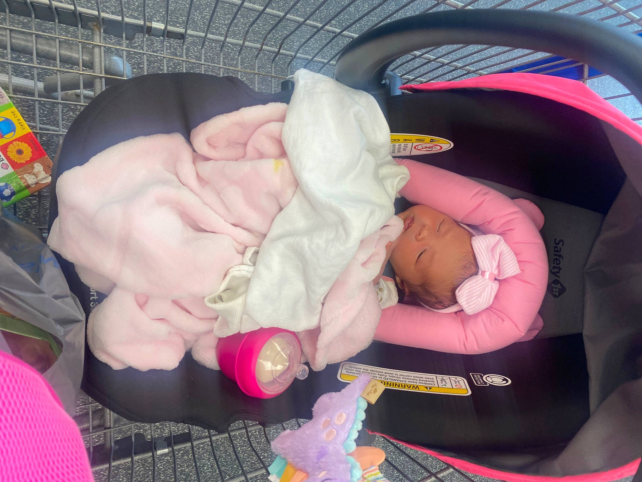 Alayla joined the competition — help win amazing prizes! baby, baby_carriage, baby_products, baby_sleeping, baby_toddler_clothing, car_seat, child, comfort, event, fun, infant_bed, lap, magenta, nail, nap, person, pink, room, sleep, thumb