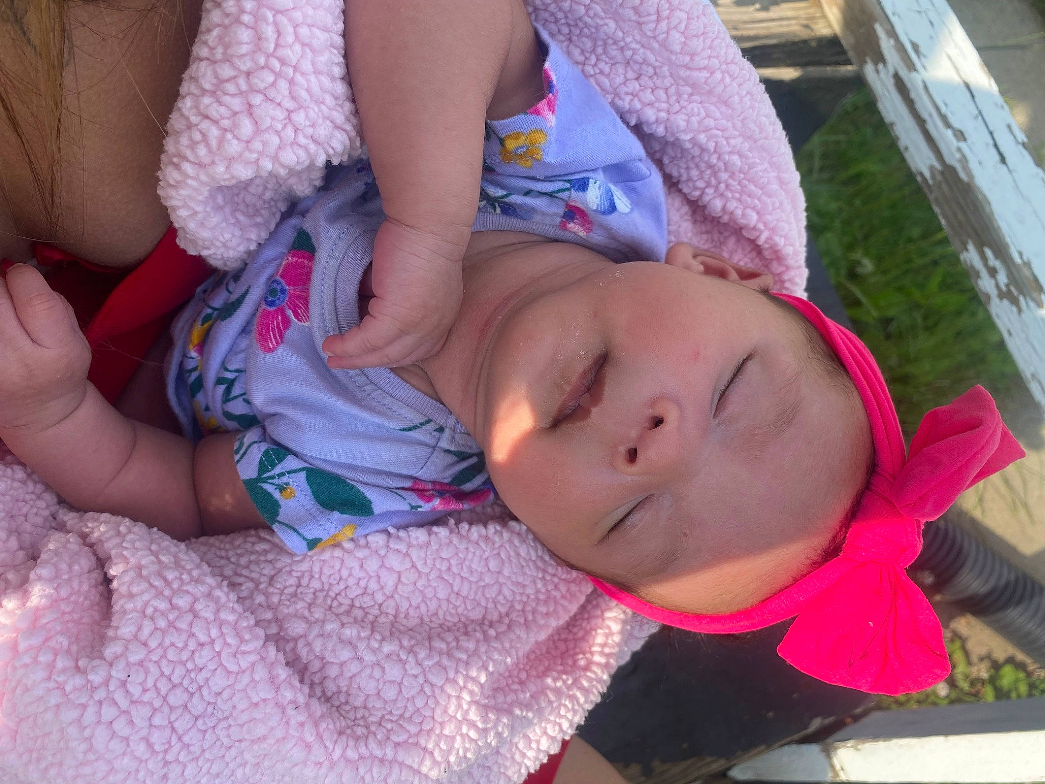 Alayla joined the competition — help win amazing prizes! baby, baby_products, baby_toddler_clothing, cheek, child, comfort, eyelash, fun, grass, headwear, leisure, lip, mouth, nail, nose, pattern, person, pink, plant, skin